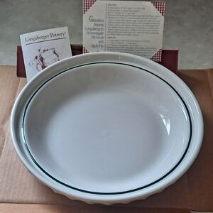 Longaberger 10" Pie Plate - Heritage Green - New